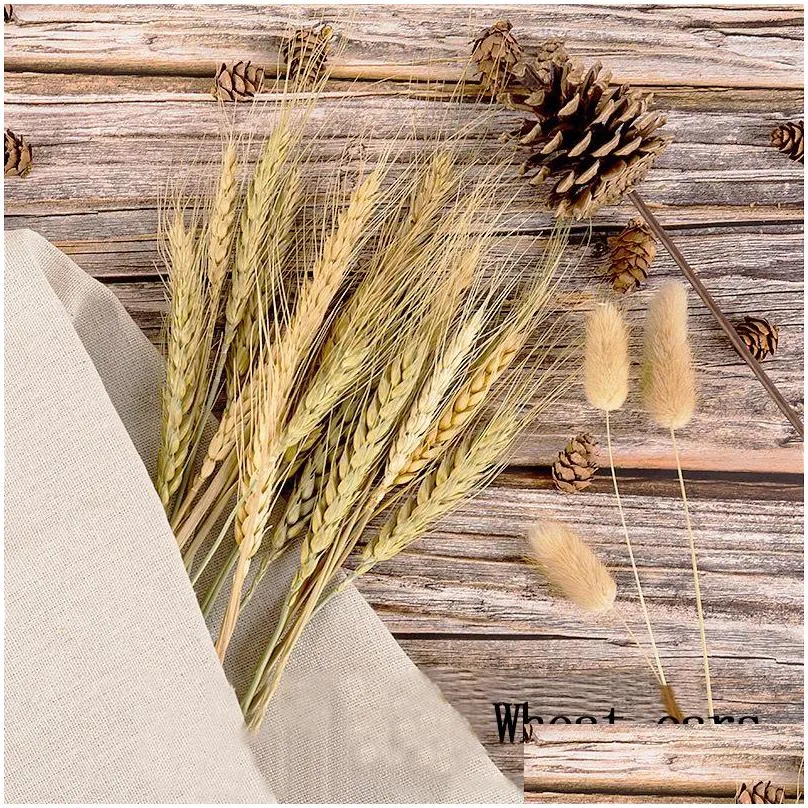 23cmwheat ear artificial flowers natural dried flowers for home decor table wedding decoration diy preserved flower bouquet