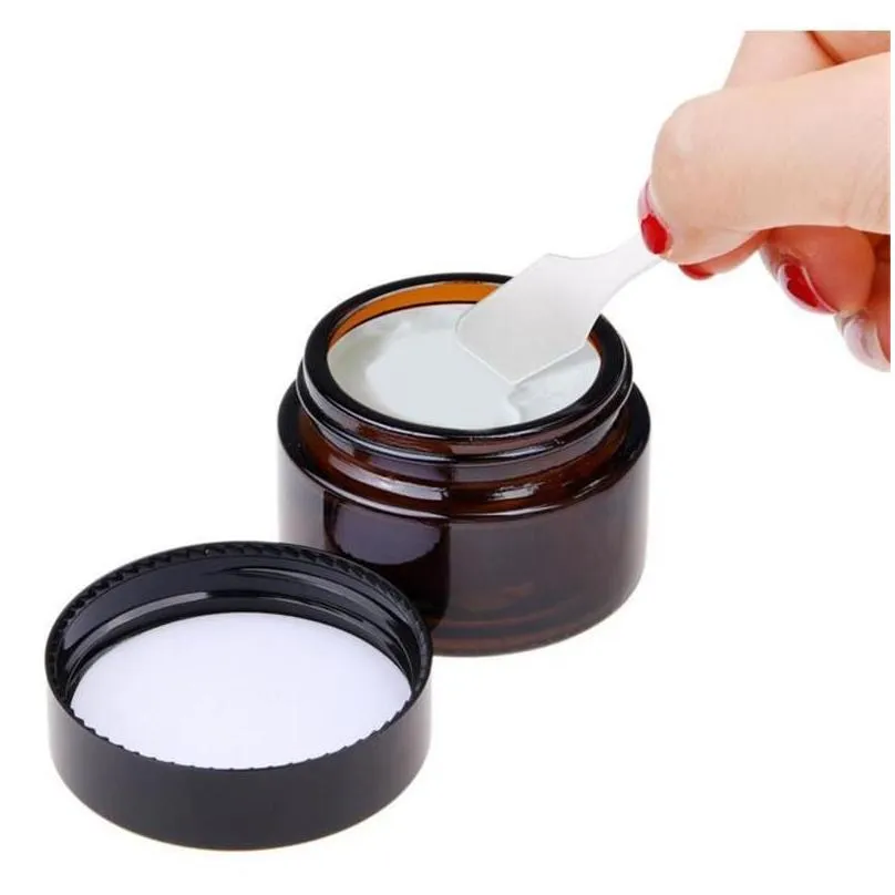 5g 10g 15g 20g 30g 50g amber glass jar cosmetic cream bottle refillable makeup container with black lids