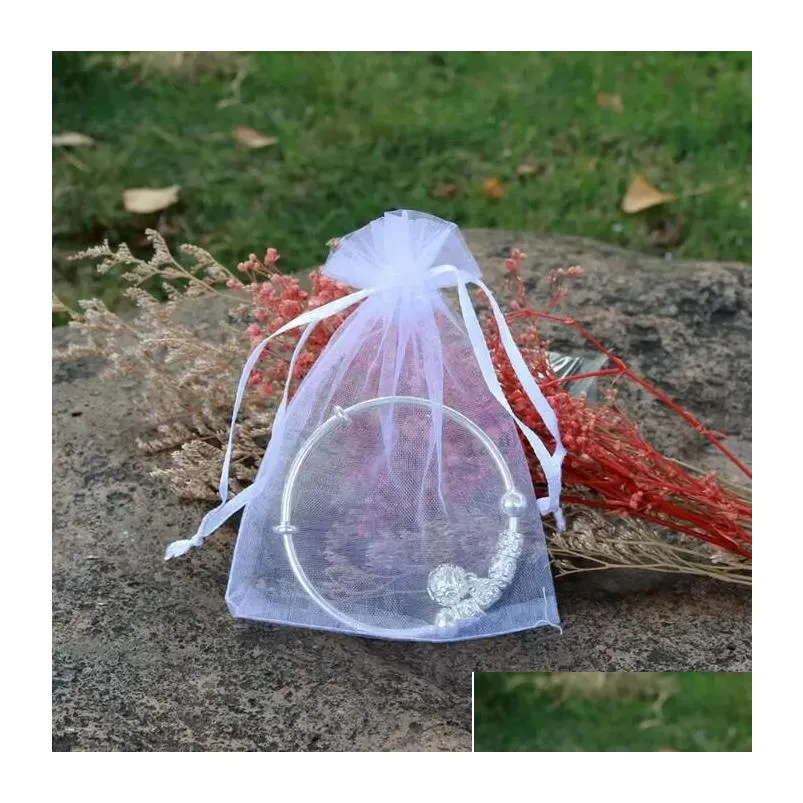 drawstring jewelry mesh bags pouches organza packaging bag christmas wedding party decoration candy drawable storage gift display packing pouch mixed