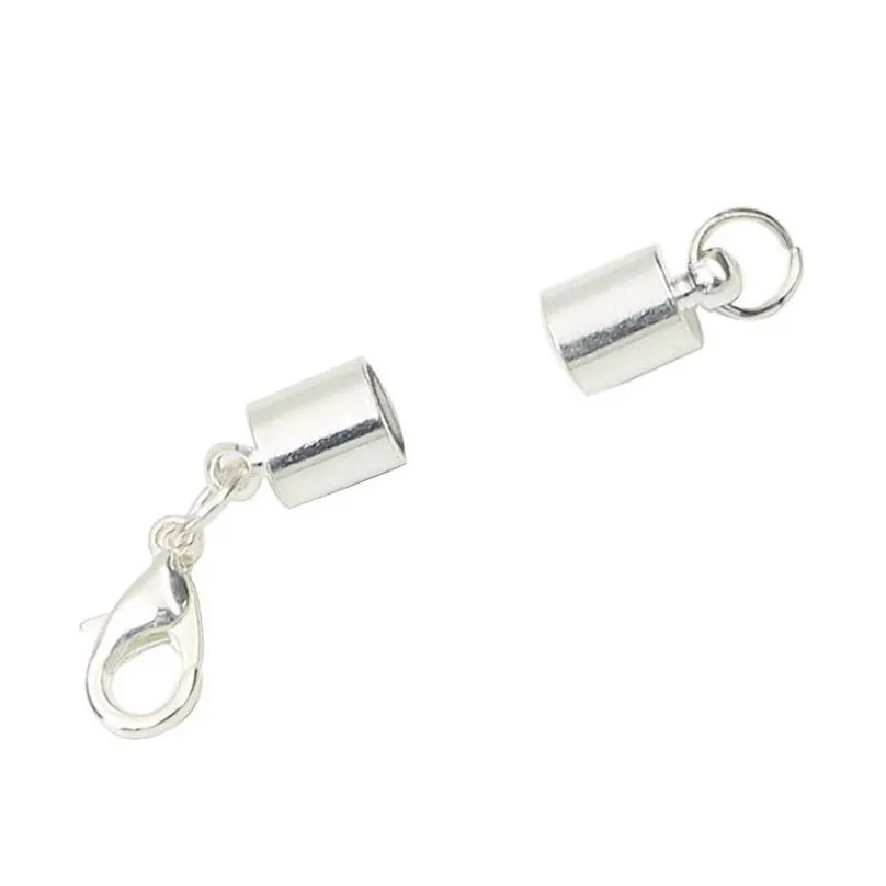  est silver/gold plated magnetic magnet necklace clasps cylinder shaped clasps for necklace bracelet jewelry diy 319c3