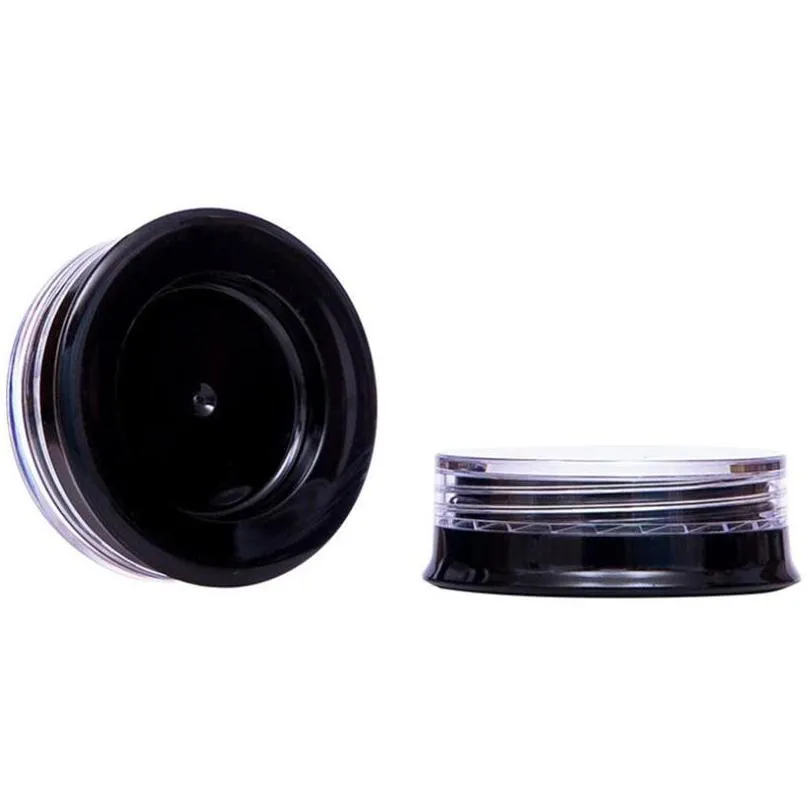 3g 3ml jar cosmetic bottle sample empty container pot clear screw cap lid small bottles cases for eyeshadow lip balm