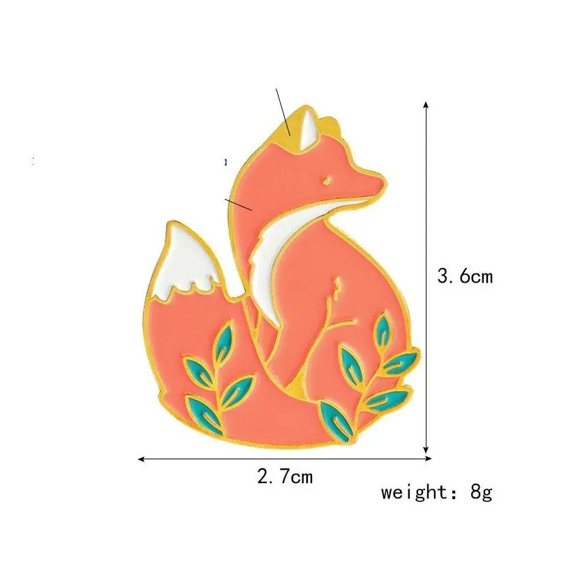 gold and silver twocolor cartoon cute wit fox brooch animal brooch drop oil brooch jewelry accessories 68c3