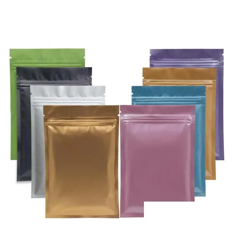 100pcs/lot colorful plastic aluminum foil zipper packaging bags reuseable self sealing bag food storage pouch