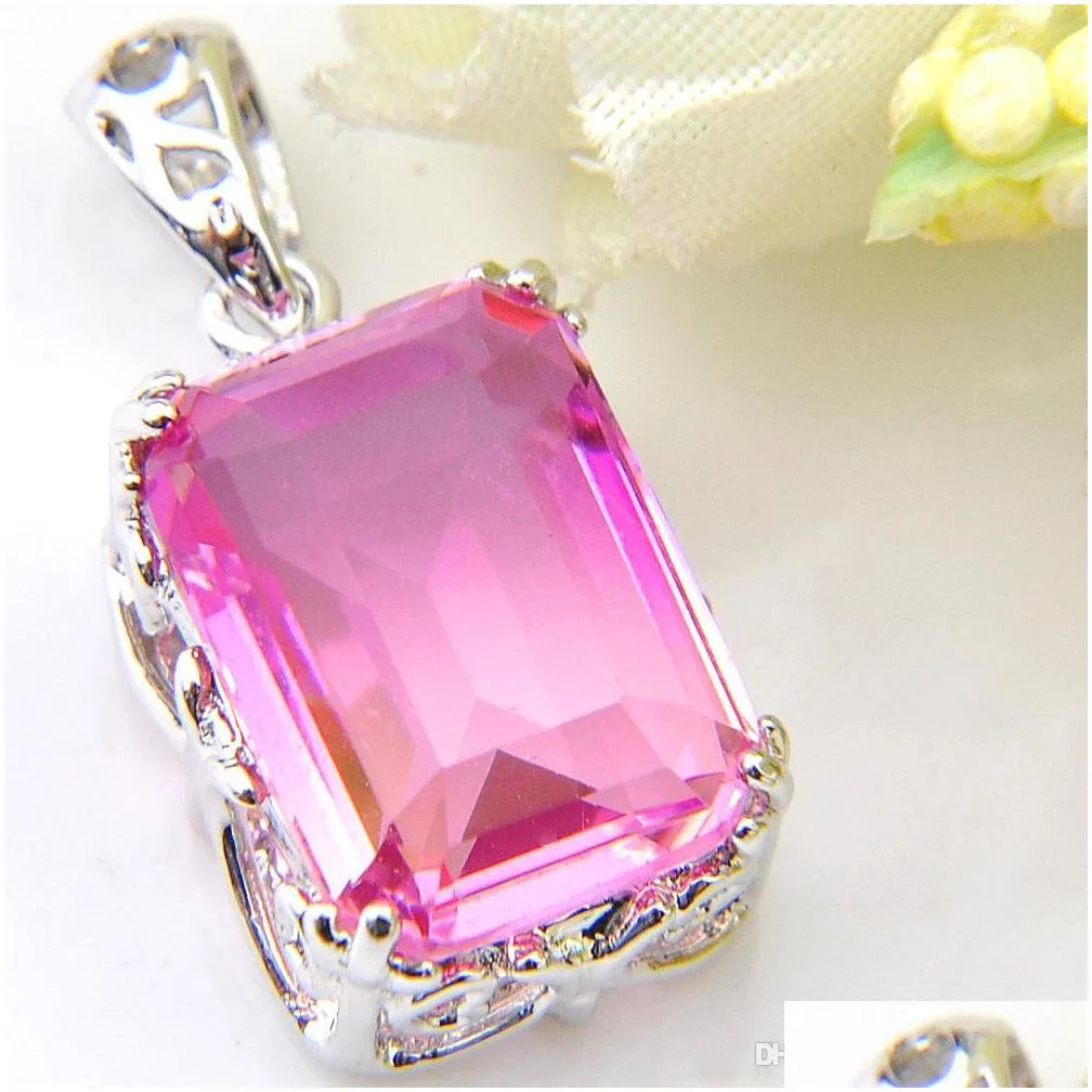 mixed watermelon tourmaline pendants silver 925 necklace pendants women elegant stylish jewelry 