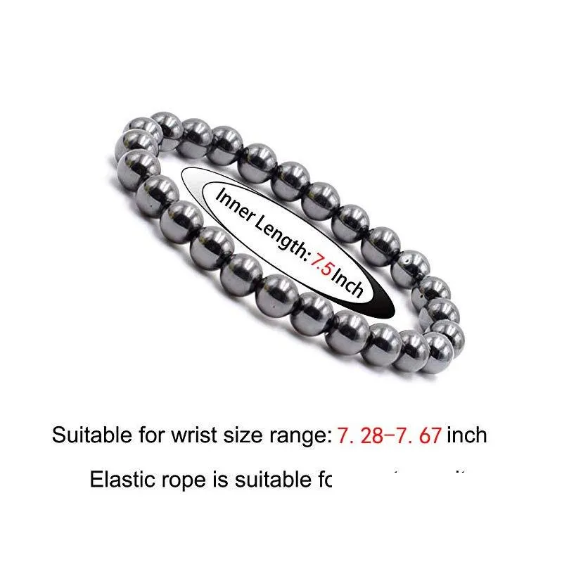 magnetic hematite therapy beads bracelet men women healing energy natural stone adjustable bracelet tiger eye stone