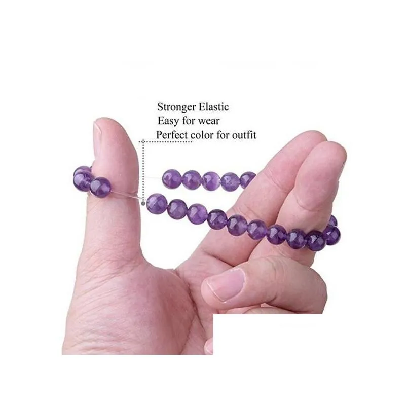natural 8mm gorgeous amethyst healing crystal stretch beaded bracelet for unisex friendship gift bracelet handmade jewlerry
