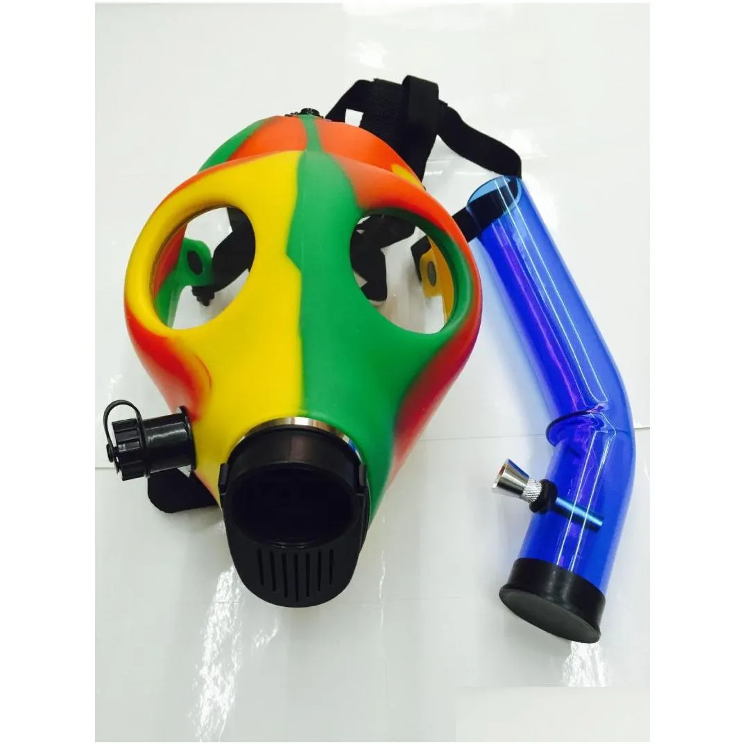 silicon mash creative acrylic hookah smoking pipes gas mask pipes bongs for dry herb shisha pipe