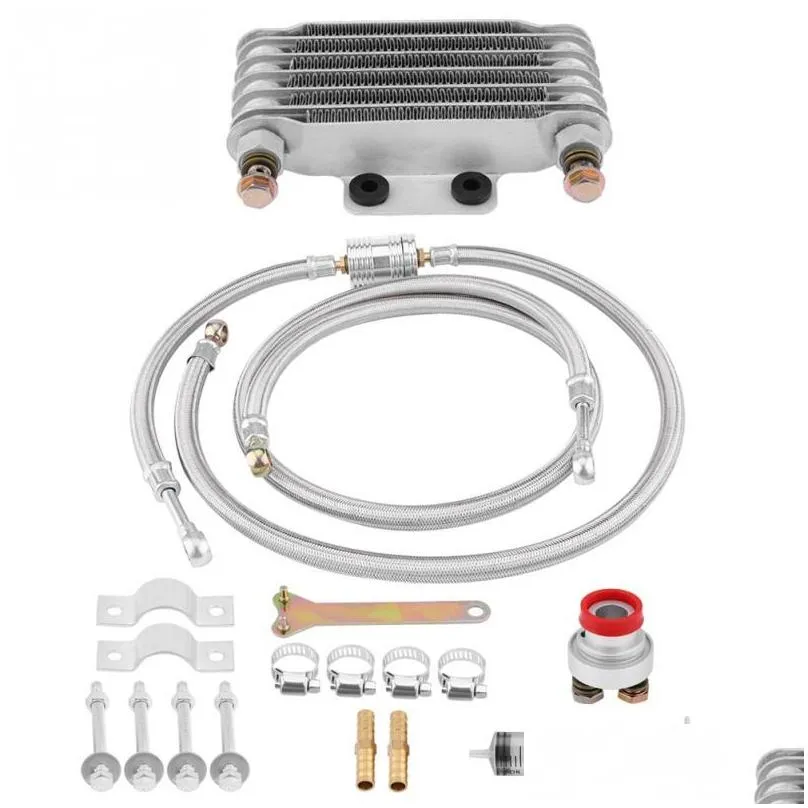 1set durable 85ml oil cooler engine oil cooling radiator system kit for gy6 100cc150cc easy installing motor accessories1