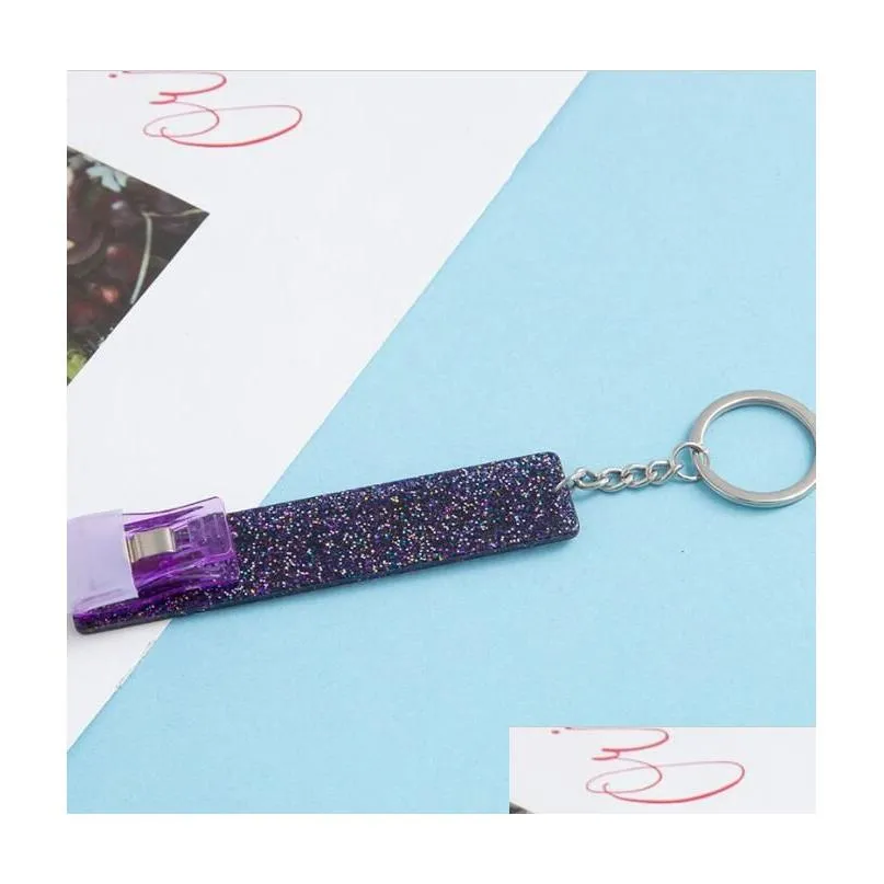 credit card puller keychains cute debit bank cards grabber for long nails atm key chain key ring women with plastic clip