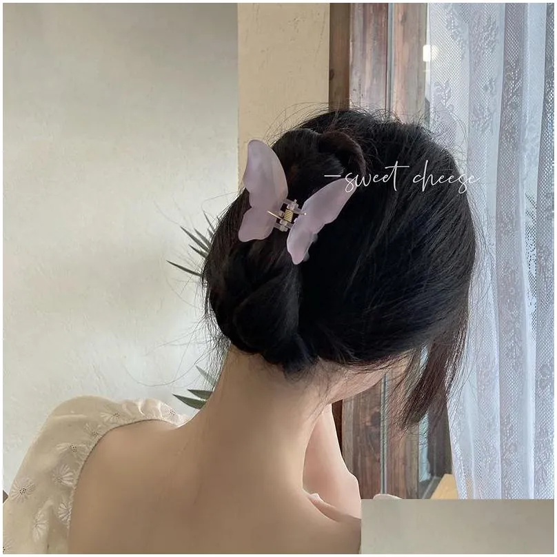 super fairy butterfly clip shark clips female summer back of head hair clip small headdress new