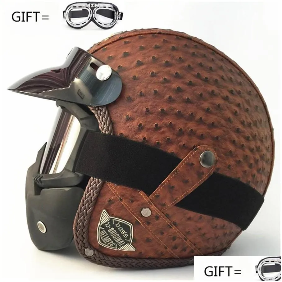 motorcycle helmet small shell open face 3/4 motorcross casco capacete  vintage retro mae black1 helmets