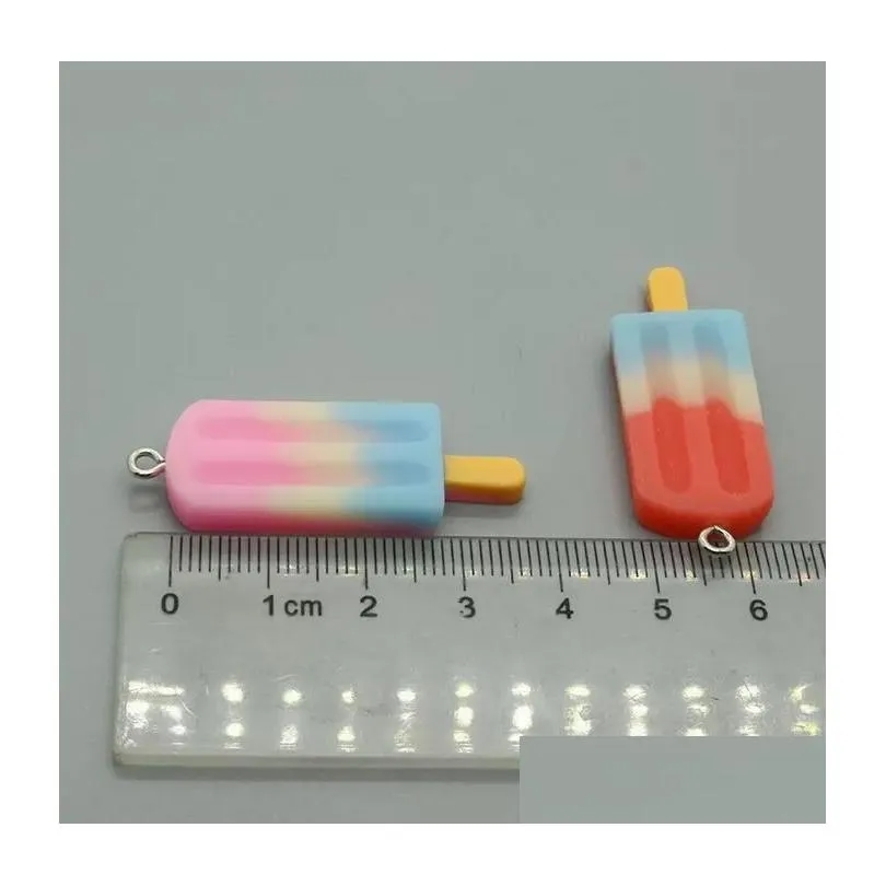 ice cream charms resin mini simulated food earrings pendant for woman bag key chain pendant diy jewelry accessories