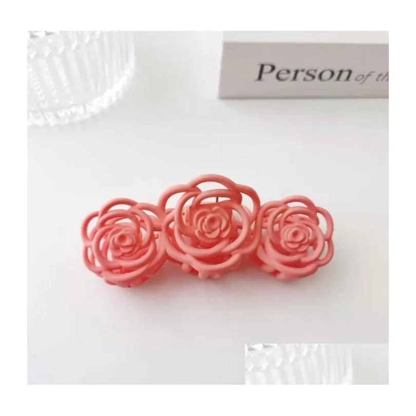 rose shape hair claw jaw clips nonslip hairs clamps hairpin holder headdress girl go out single color