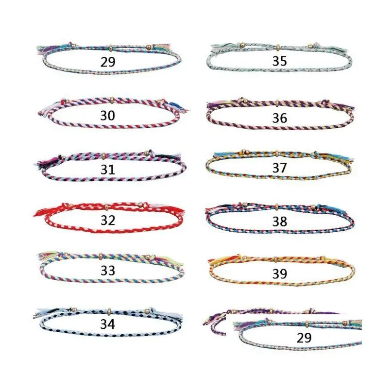 52colors handmade woven braided rope friendship bracelet beach bohemian polyester thread weave string bracelets for women men christmas gift