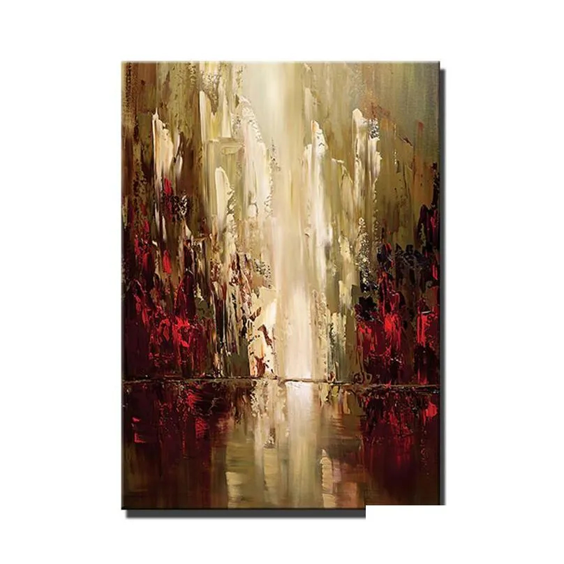 abstract oil painting handmade fall view brown modern wall art for home cuadros canvas paintings large salon decoration unframed