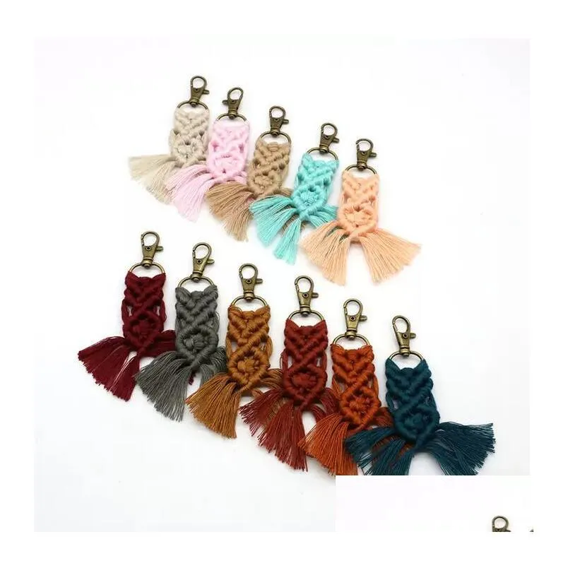 macrame keychains boho key chains with tassels handmade key rings for car key purse phone wallet wedding gifts