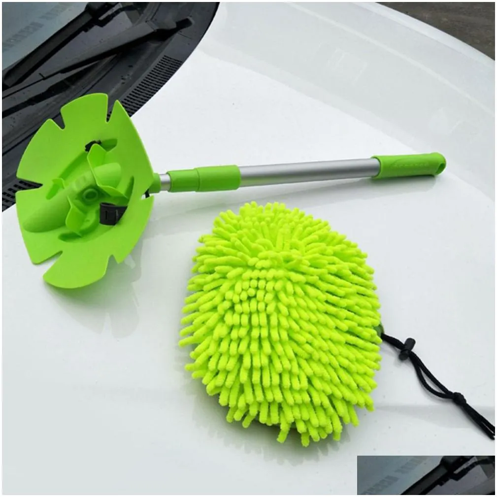 retractable car wash mop including brush headdust removal detachable dualuse mop rag strong water absorption car cleaning1