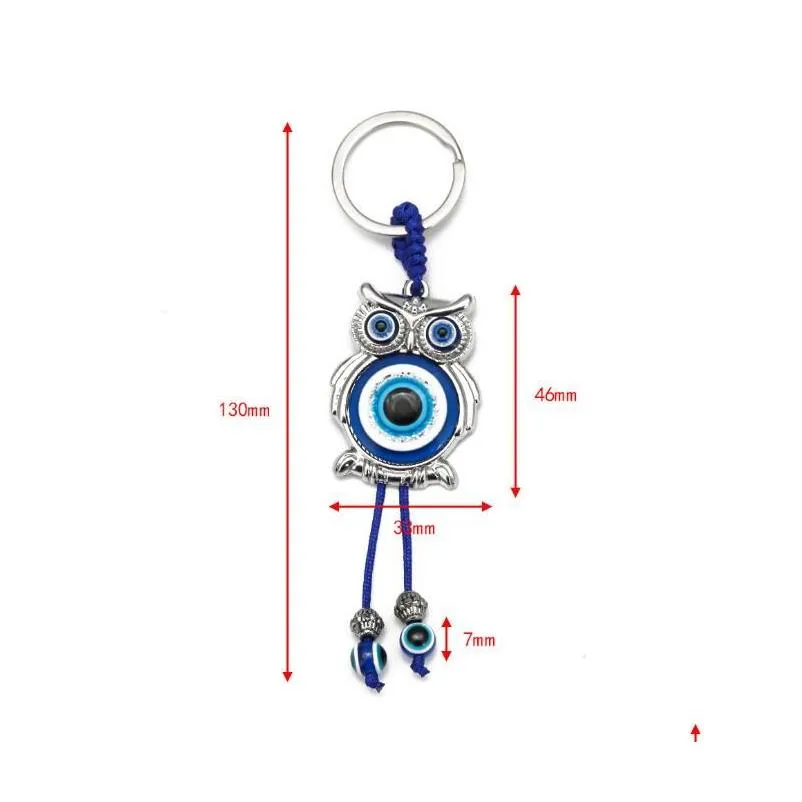 animal turtle owl palm evil eyes key rings keychain glass keyring glass blue eye pendant ornament keychains party gift