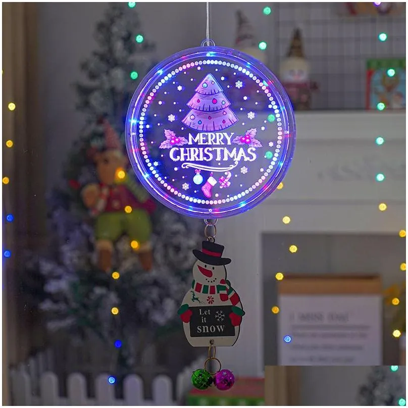  christmas decorations hanging light led santa claus tree music light