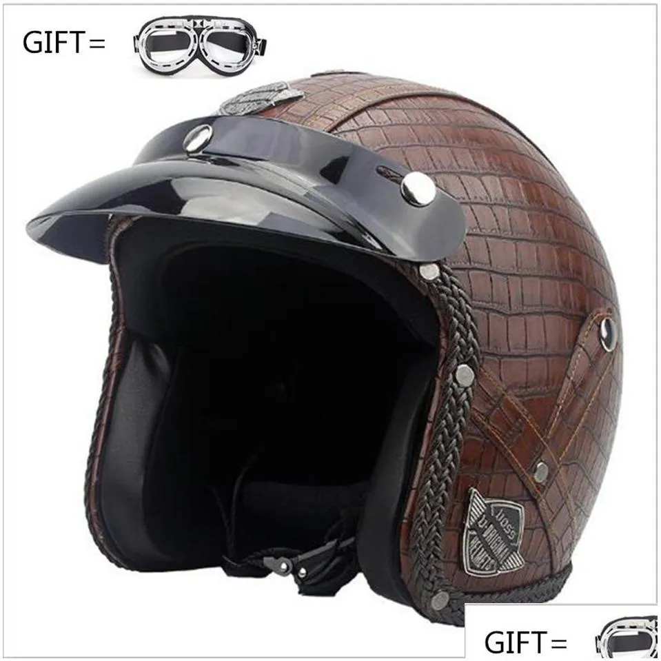 motorcycle helmet small shell open face 3/4 motorcross casco capacete  vintage retro mae black1 helmets