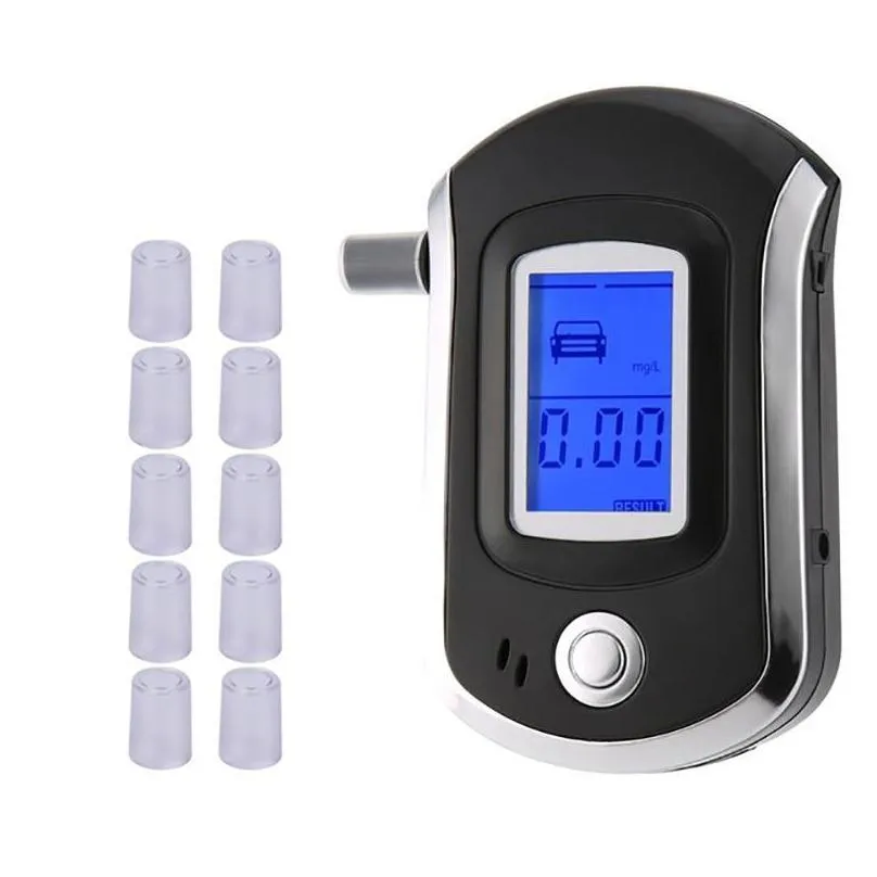 alcoholism test alcohol tester professional digital breathalyzer breath analyzer with large lcd display 11 pcs mouthpieces