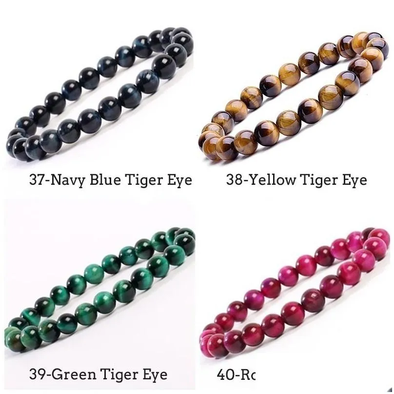 natural strands gemstone healing crystal round beads bracelets agate amethyst watermelon rose quartz morgan stone malachite tiger eye fashion bracelet