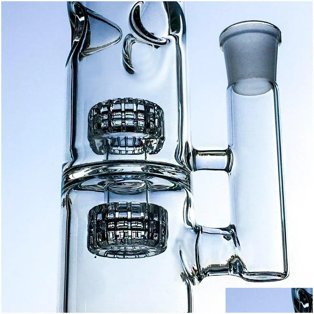 straight tube bong 14 inches high hookahs glass bongs stereo matrix perc dab rig fritted disc glass water pipes with bowl