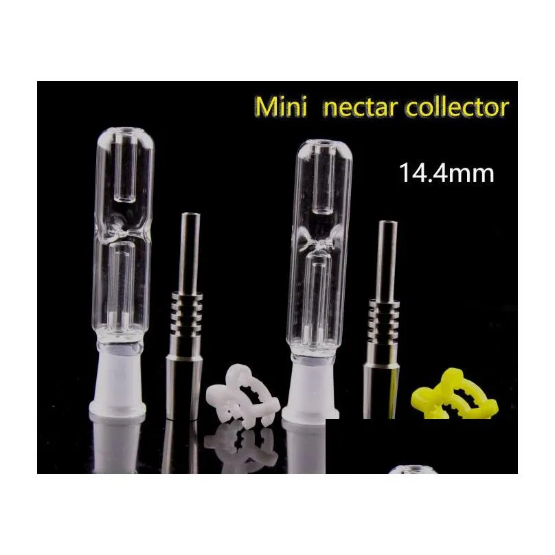 qbsomk high quality mini nectar collector kit with titanium tip nail quartz tip 10mm 14mm 18mm all avaiable mini glass pipe micro nc