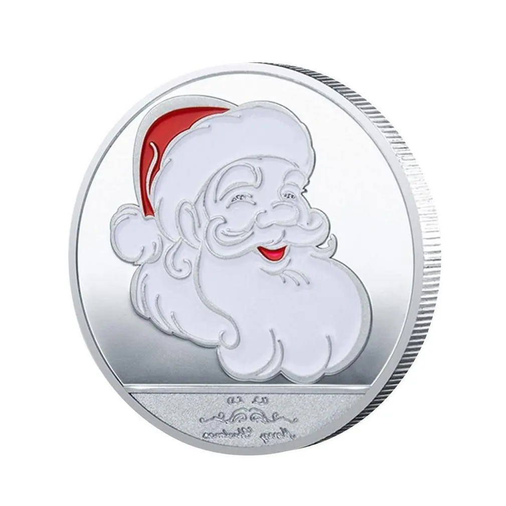 santa claus wishing coin collectible gold plated souvenir coin north pole collection gift merry christmas commemorative coin fy3608
