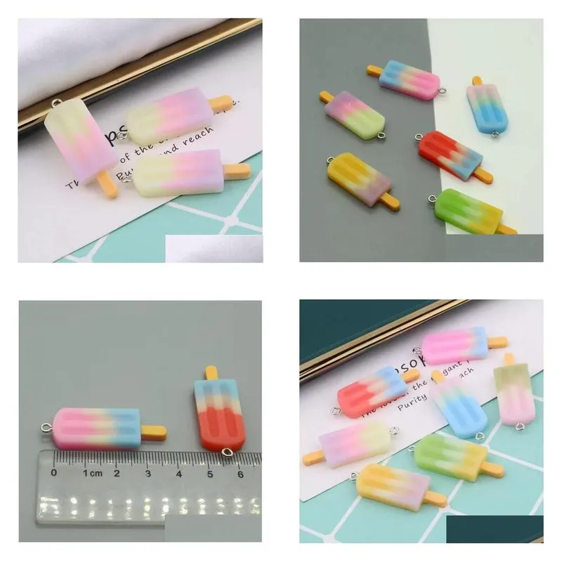 ice cream charms resin mini simulated food earrings pendant for woman bag key chain pendant diy jewelry accessories