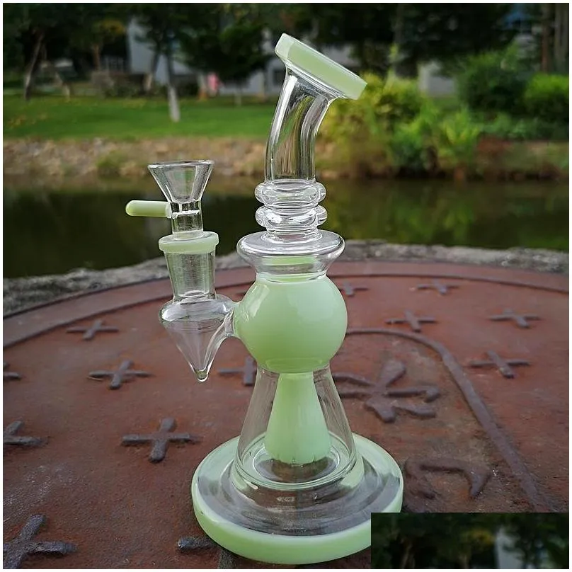 7 inch water glass bongs showerhead perc hookahs pyramid design heady glass oil rig short nect mouthpiece dab rigs xl275