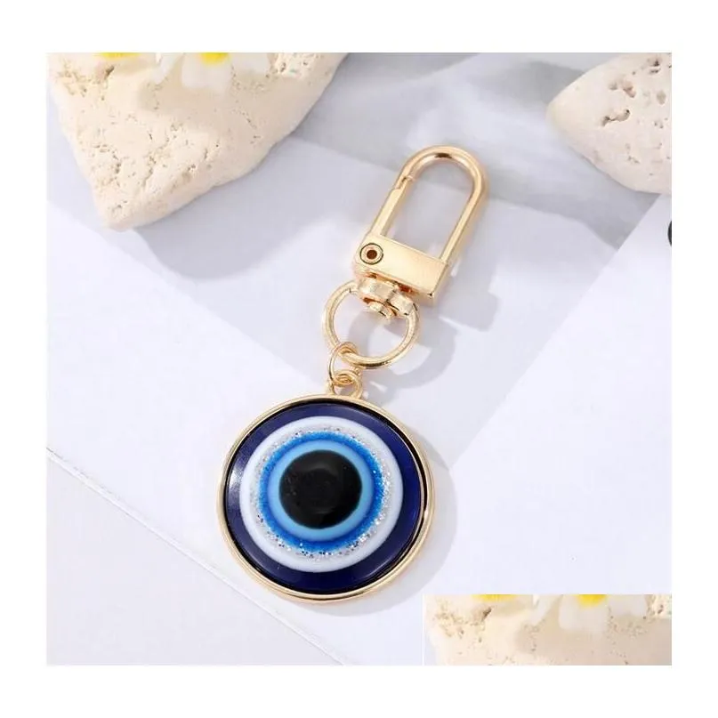 turkish blue eye pendant keychain key ring for men women couple freind gift evil eye bag car accessories wholesale