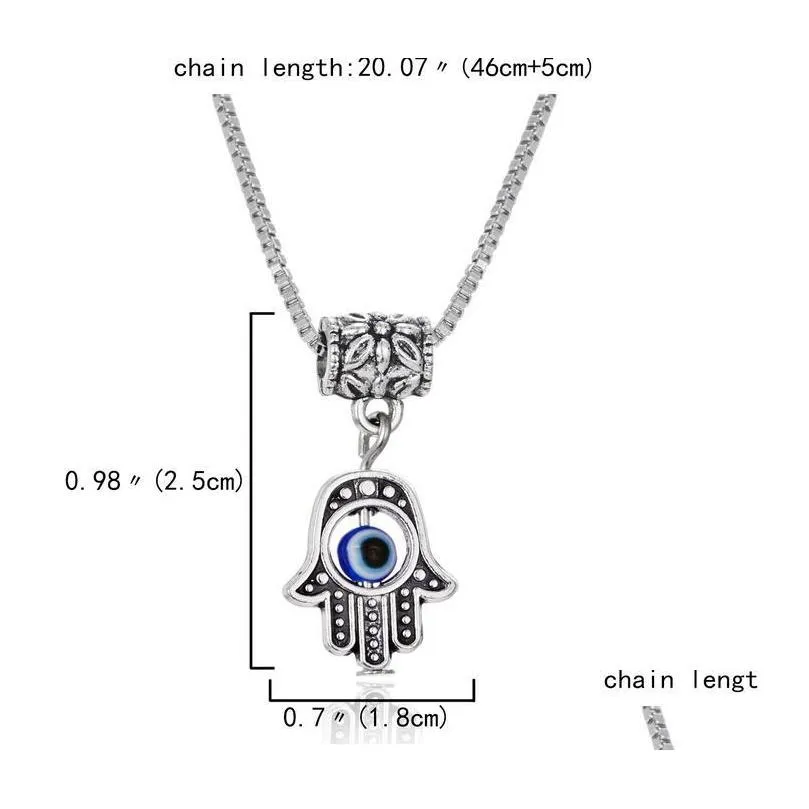 turkish evil blue eye butterfly turtle owl palm necklace women men pendant clavicle chain choker jewelry gifts