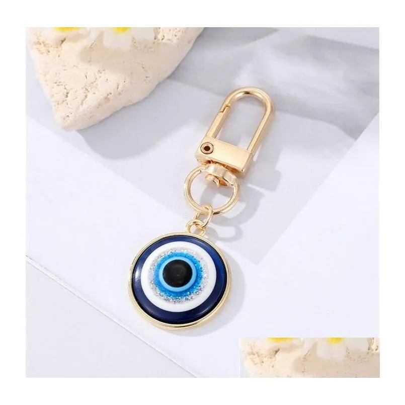 turkish blue eye pendant keychain key ring for men women couple freind gift evil eye bag car accessories wholesale
