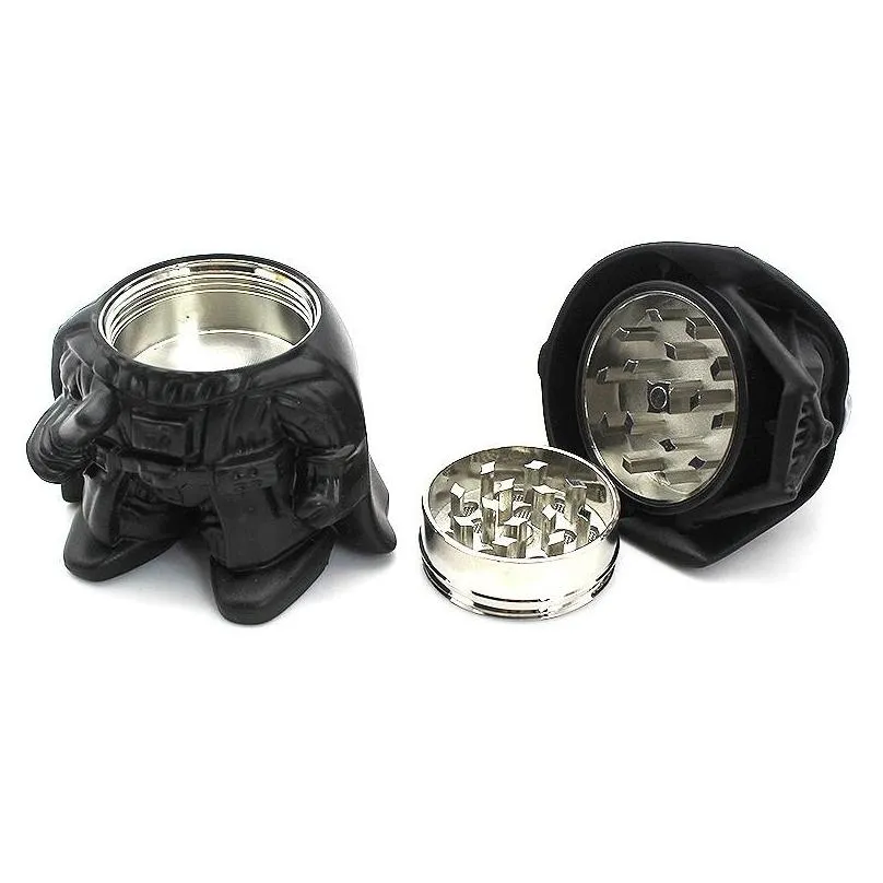 2022 90mm height black zinc alloy 36mm diameter grinders for herb grinder 3 parts oil dab rigs smoking accessories gr194