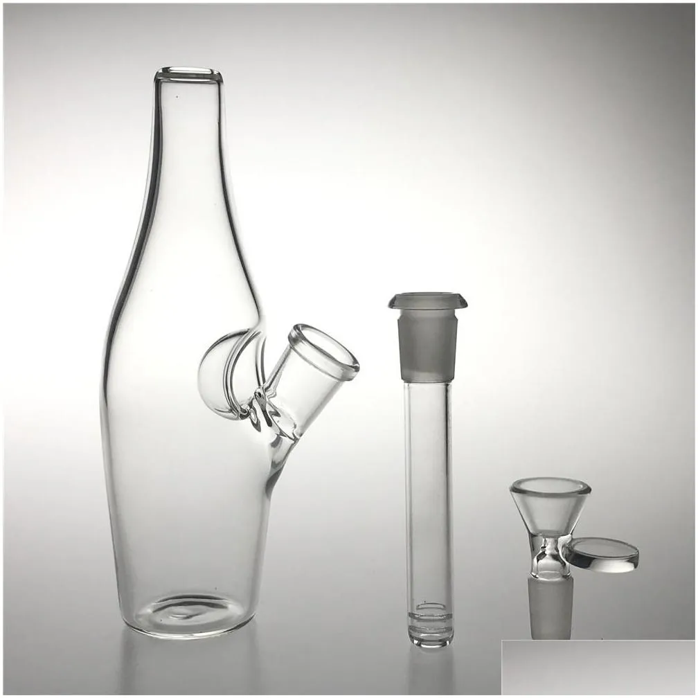 7 inch glass beaker bong with 14mm female hookahs downstem male bowl thick bottle dab rig water bongs recycler medium rigs