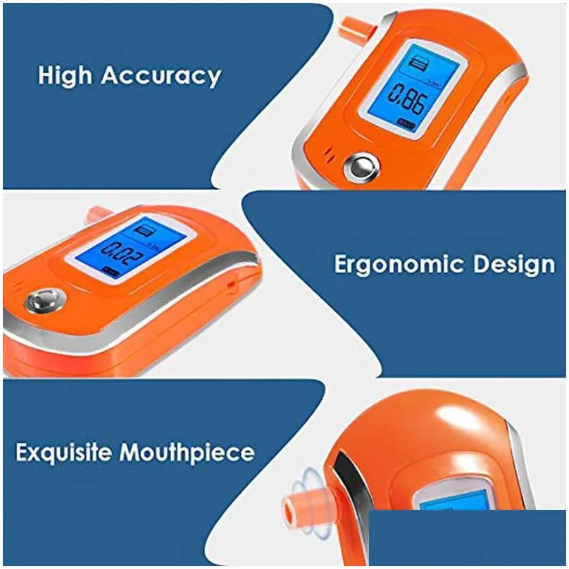 alcoholism test alcohol tester professional digital breathalyzer breath analyzer with large lcd display 11 pcs mouthpieces