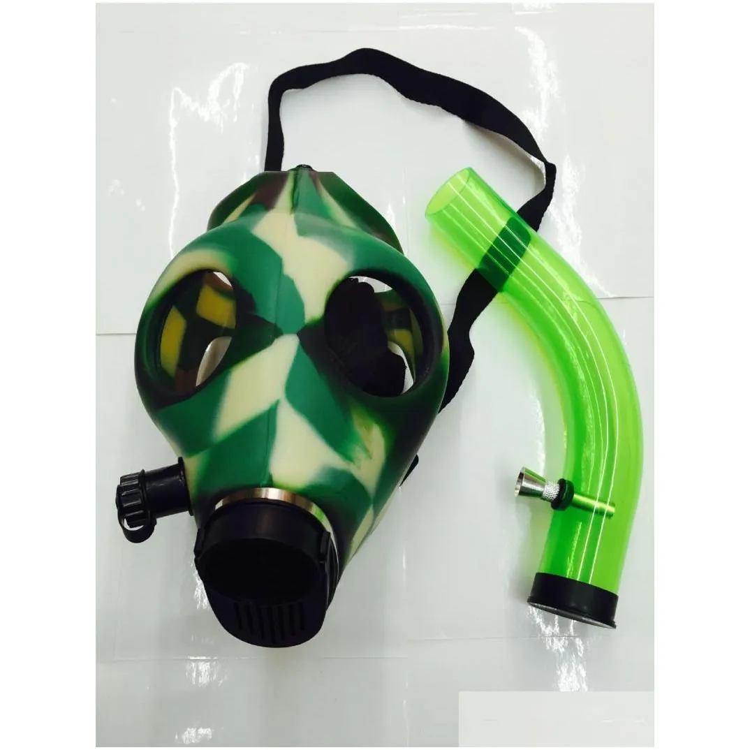 silicon mash creative acrylic hookah smoking pipes gas mask pipes bongs for dry herb shisha pipe