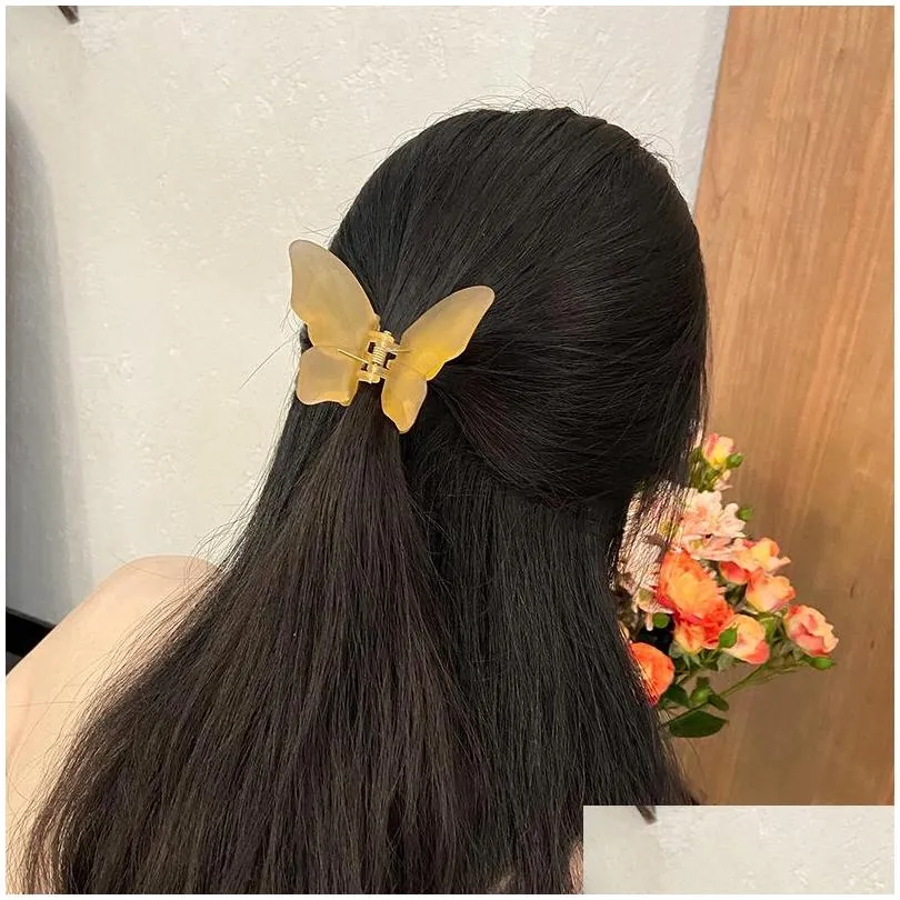 super fairy butterfly clip shark clips female summer back of head hair clip small headdress new