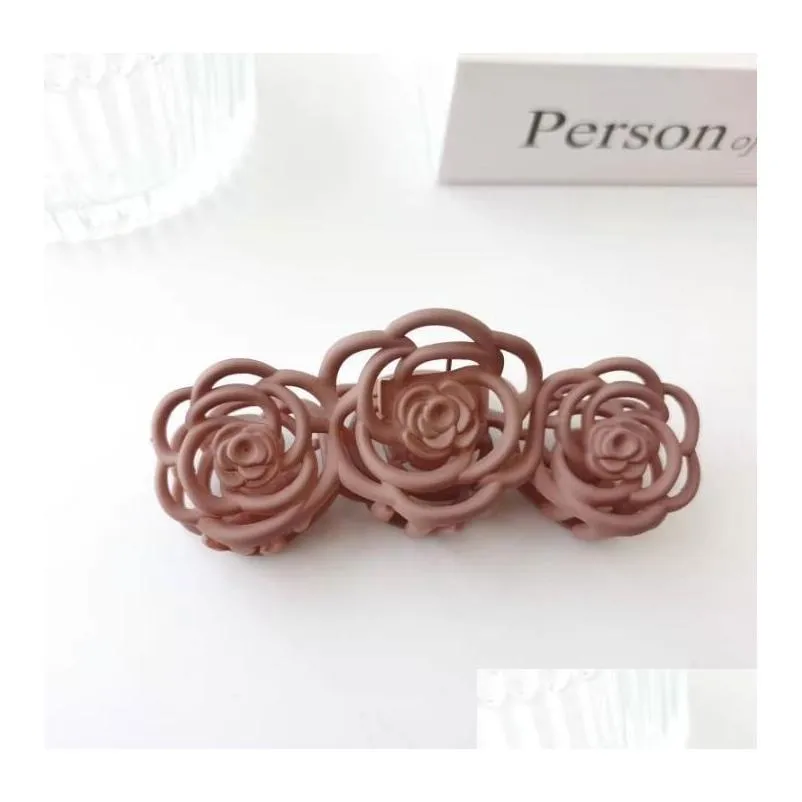 rose shape hair claw jaw clips nonslip hairs clamps hairpin holder headdress girl go out single color