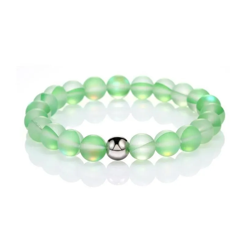 8mm glitter stone bracelet stretch beaded strands colorful glass beads bracelet for women men handmade jewelry gift