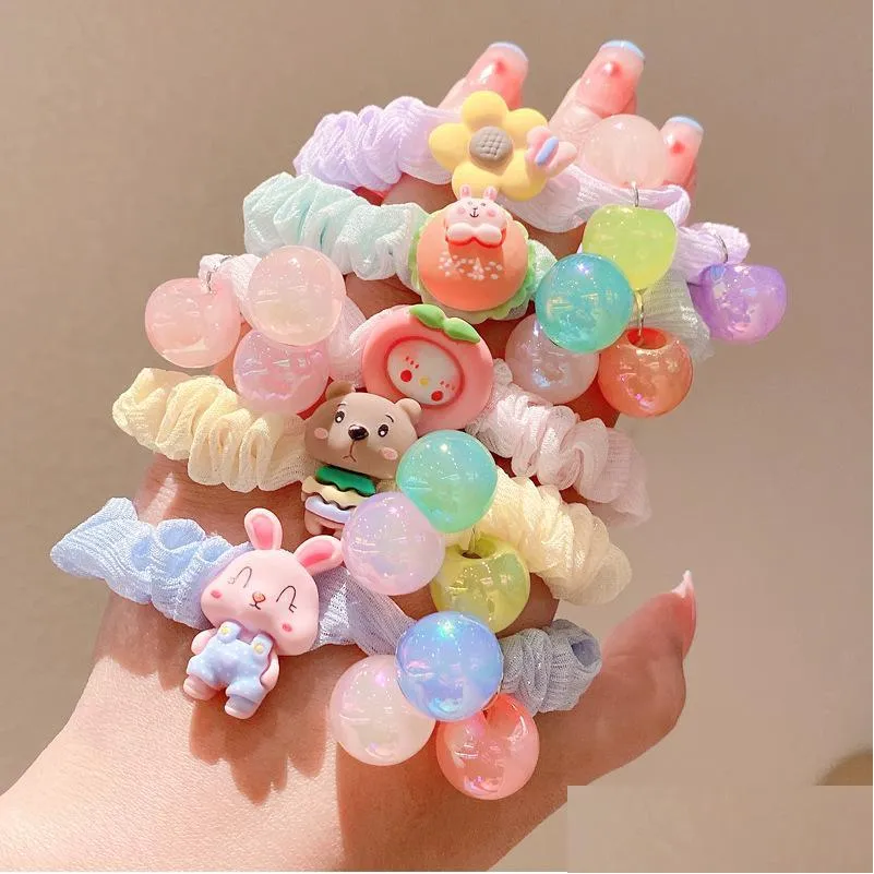 korean version of childrens headband cartoon hairband girls tie hair rope hair ornaments little cute elastic rubber band