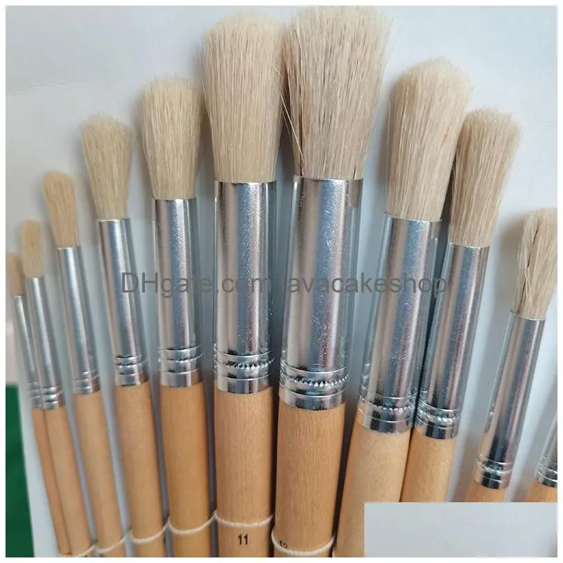 professional artist paint brush set of 12 with storage case includes round and flat art brushes with hog ponyand