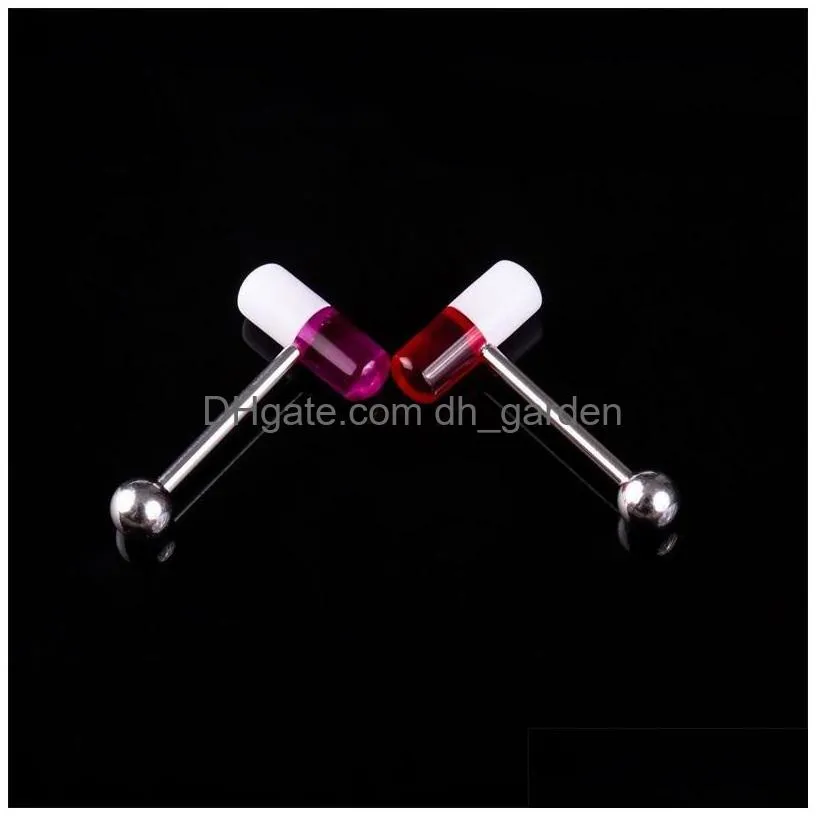 fashion pill tongue nail rings sexy simplicity human body puncture eyebrow nails metal trendy 2 6kq y2