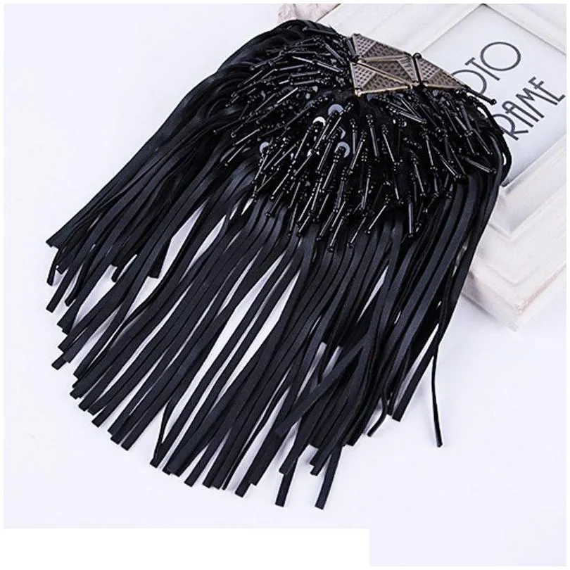 pins brooches leather tassel shoulder decoration stage brooch epaulets epaulettes spikes escapulario women blazer accessories dress coat