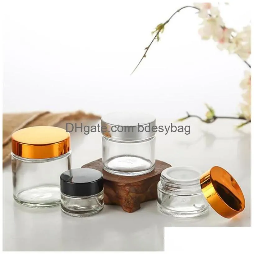 5g 10g cosmetic empty bottle frosted clear brown glass jars eyeshadow makeup face cream container packaging