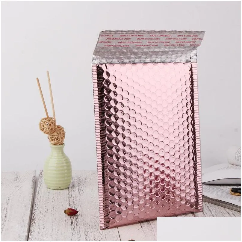 rose gold bubble mailers packaging bags waterproof shockproof envelopes mailers with self seal adhesive multisize