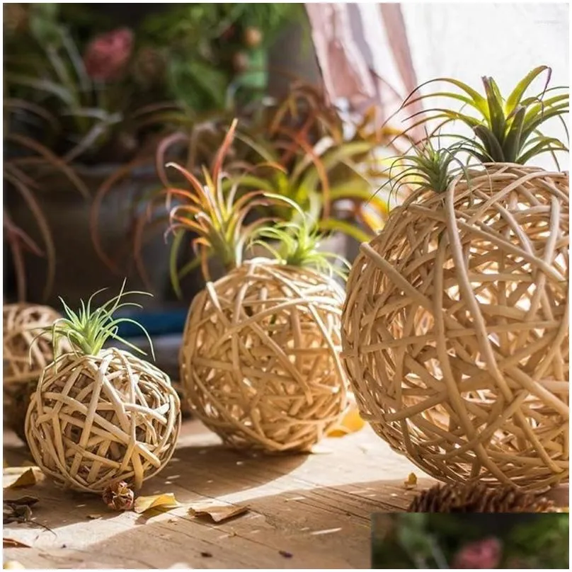 decorative flowers 1 piece 10/15/20/25 cm wicker hollow rattan ball diy birthday party wedding arrangement home decor accessories