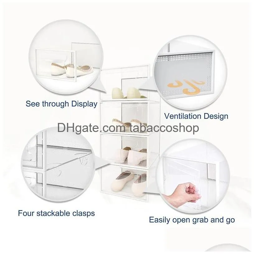 shoe storage boxes clear plastic stackable shoe organizer for closet foldable shoes containers bins holders