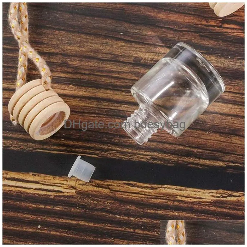 car perfume bottle pendant refillable perfume ornament air freshener for essential oils diffuser fragrance empty glass bottles